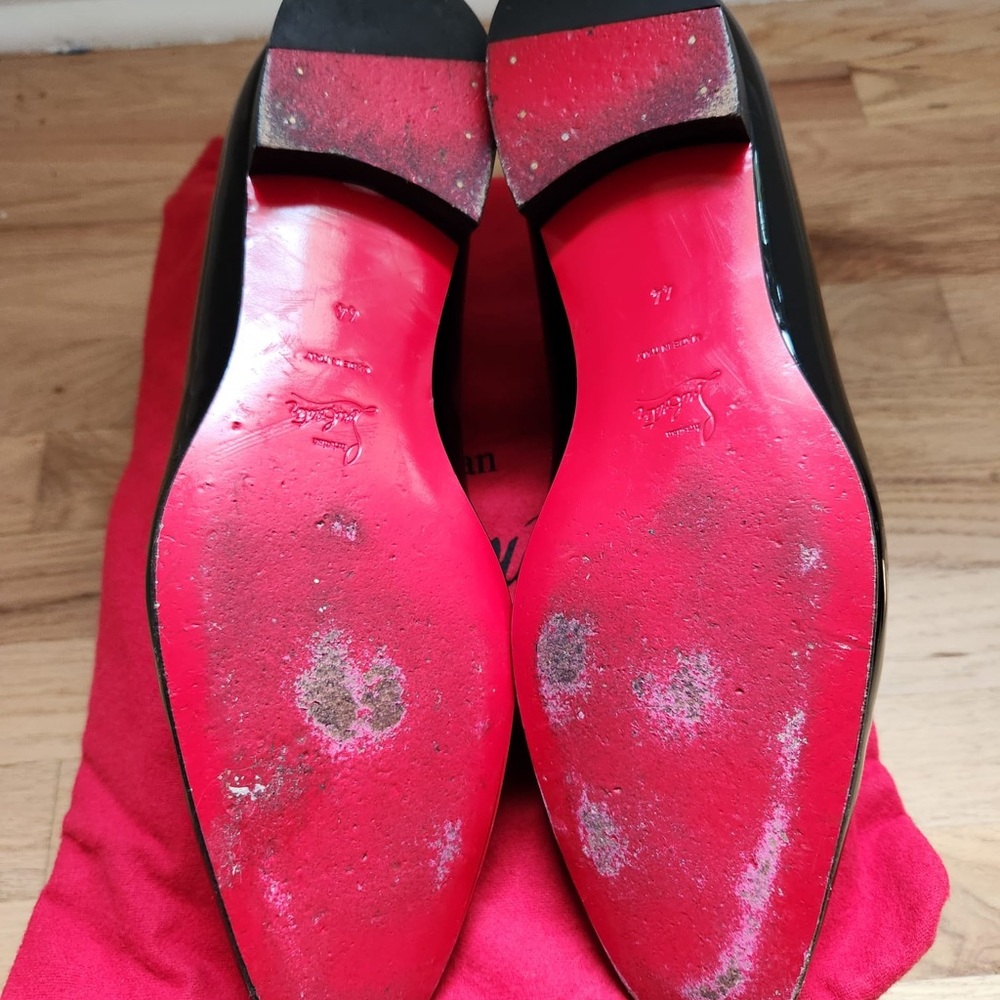 Christian Louboutin Black Dandelion Flat Loafers - Picture 2 of 6